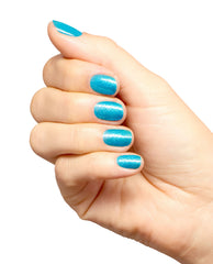 Sky Blue's the Limit Turquoise Shimmer Nail Polish Mani