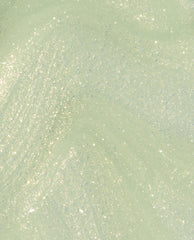 AppointMINT Confirmed OPI nail lacquer swatch shimmers in pale mint green with fine iridescent sparkle, catching light in smooth waves—green nail polish ideal for spring nail colors.