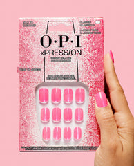 OPI xPRESS/ON Iconic Shades Short Talk to the Hand Pink Press-on Nails Hand and Product