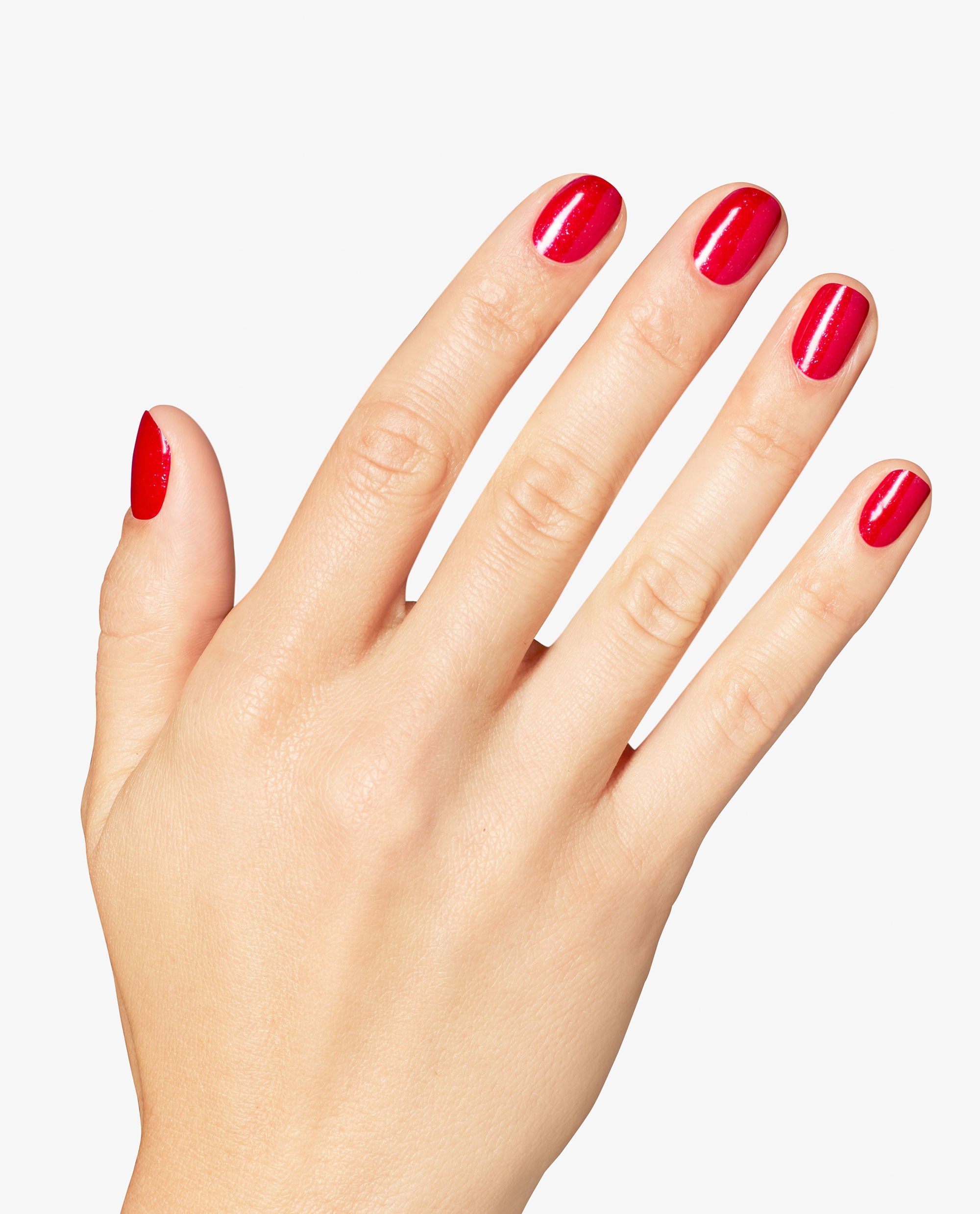 Big Apple Energy Shimmery Red Nail Dip Powder Mani