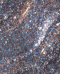 OPI Nails the Runway OPI nail polish nail lacquer swatch showing dense silver, blue, and multicolor glitter particles sparkling under light for a glamorous, runway-ready manicure finish.