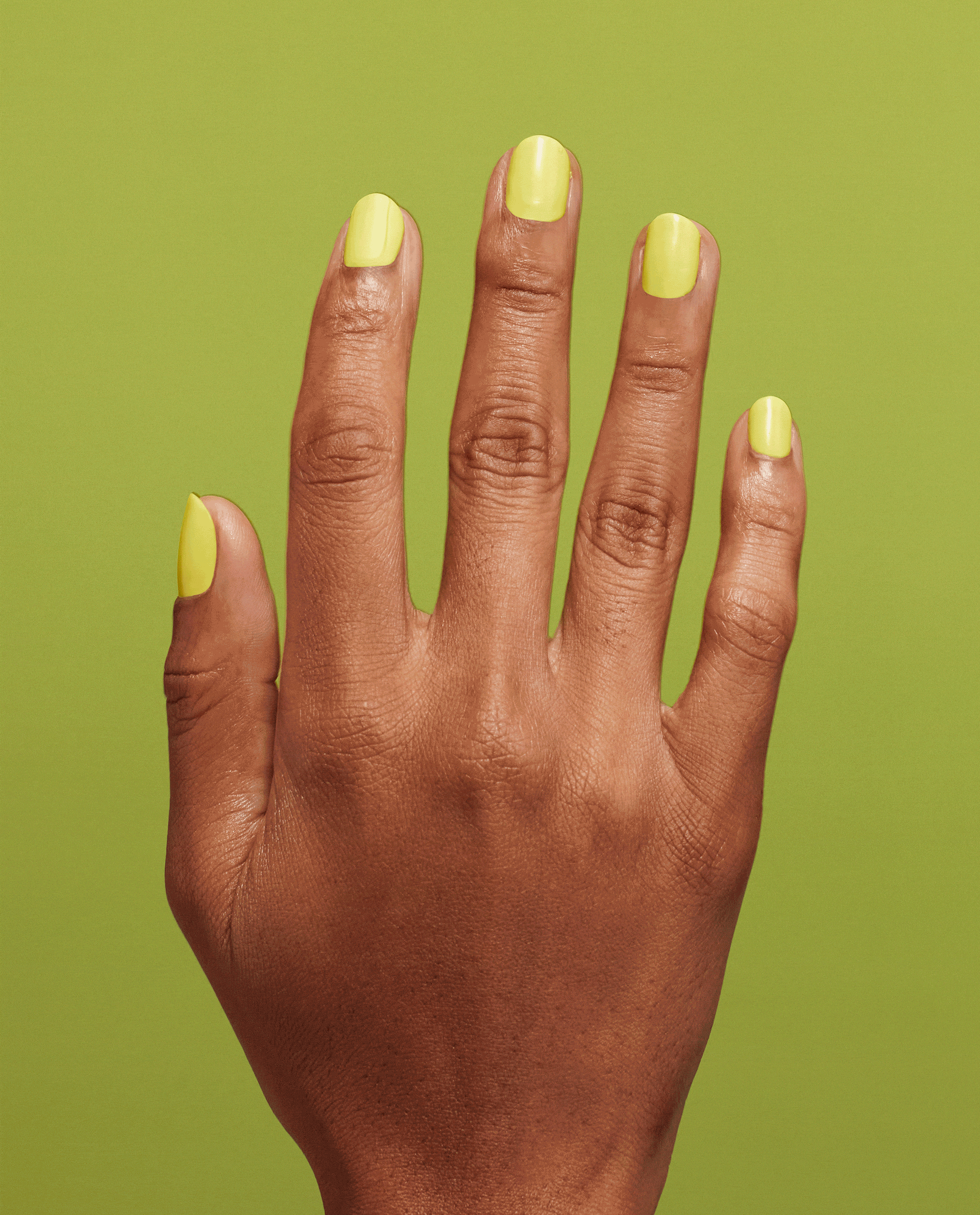 OPI Stay Out All Bright Yellow Gel Nail Polish Gif