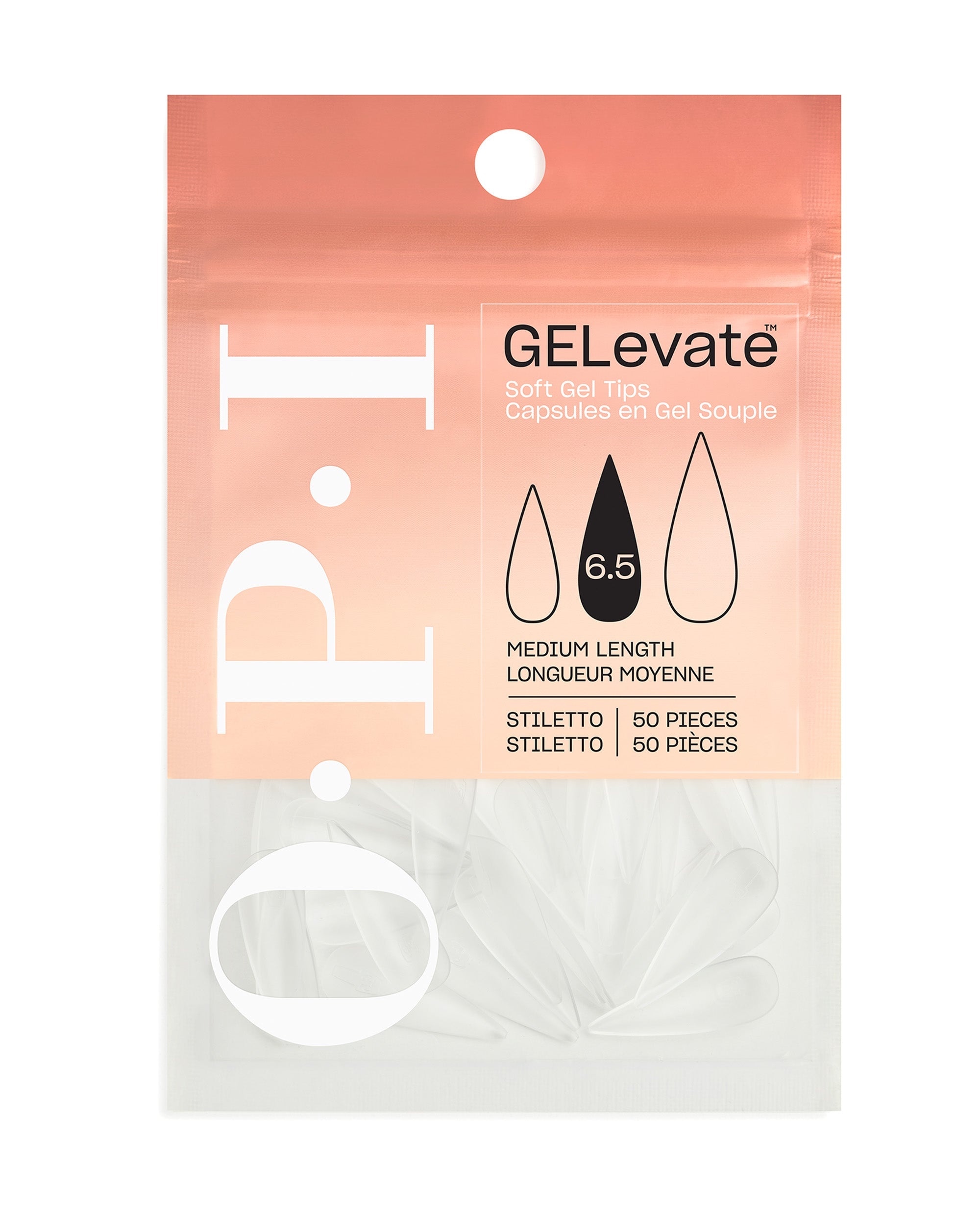 GELevate™ Soft Gel Tips Refill Pack - Stiletto Shape Medium Length